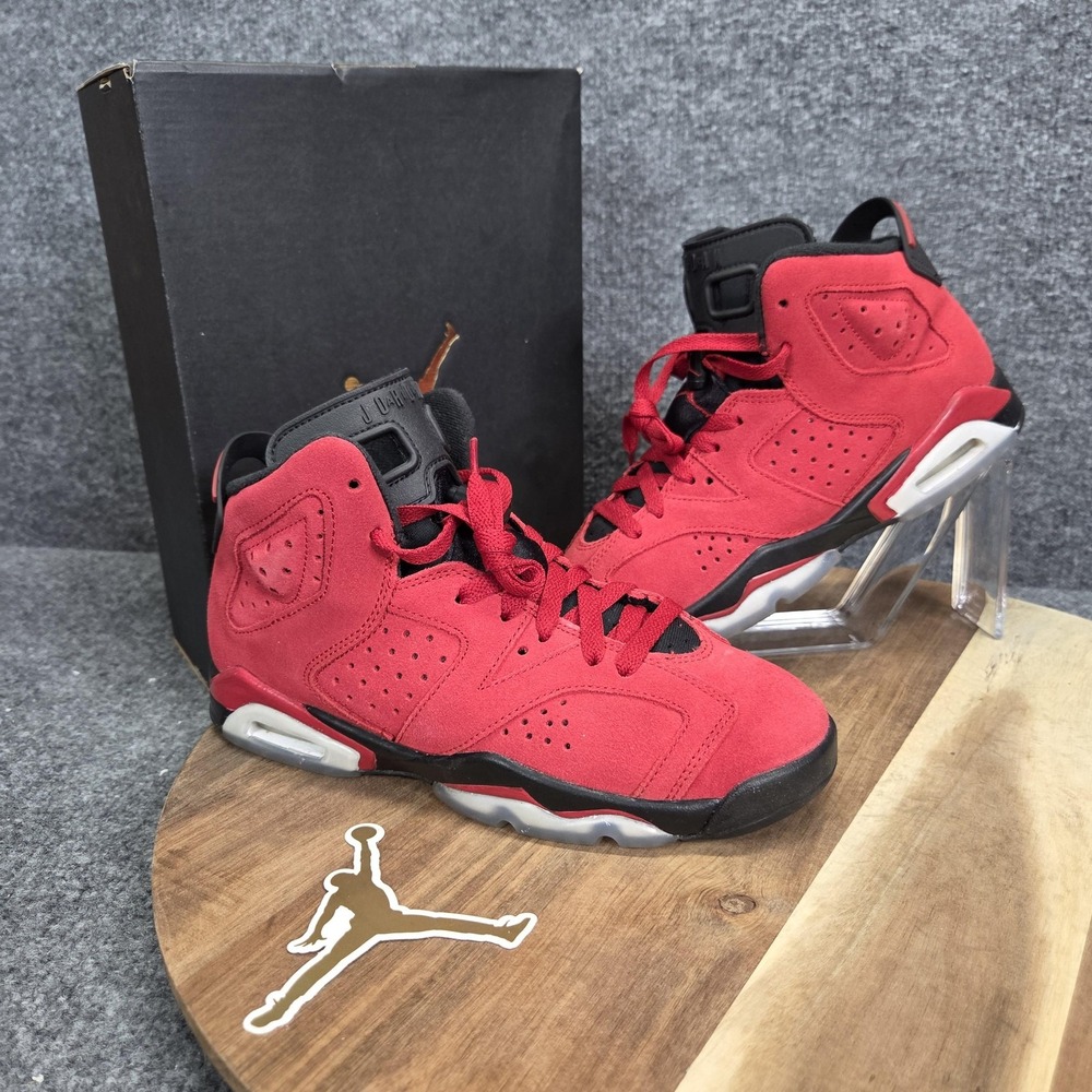 Nike Air Jordan 6 Retro GS Shoes Youth Size 5Y Toro Bravo Red Black 384665-600